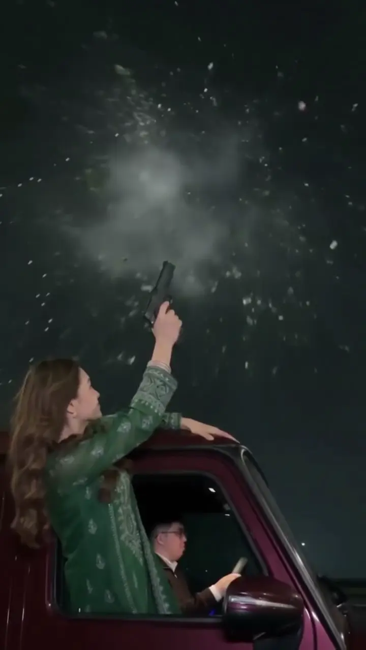 AI birthday video — champagne out of a car window