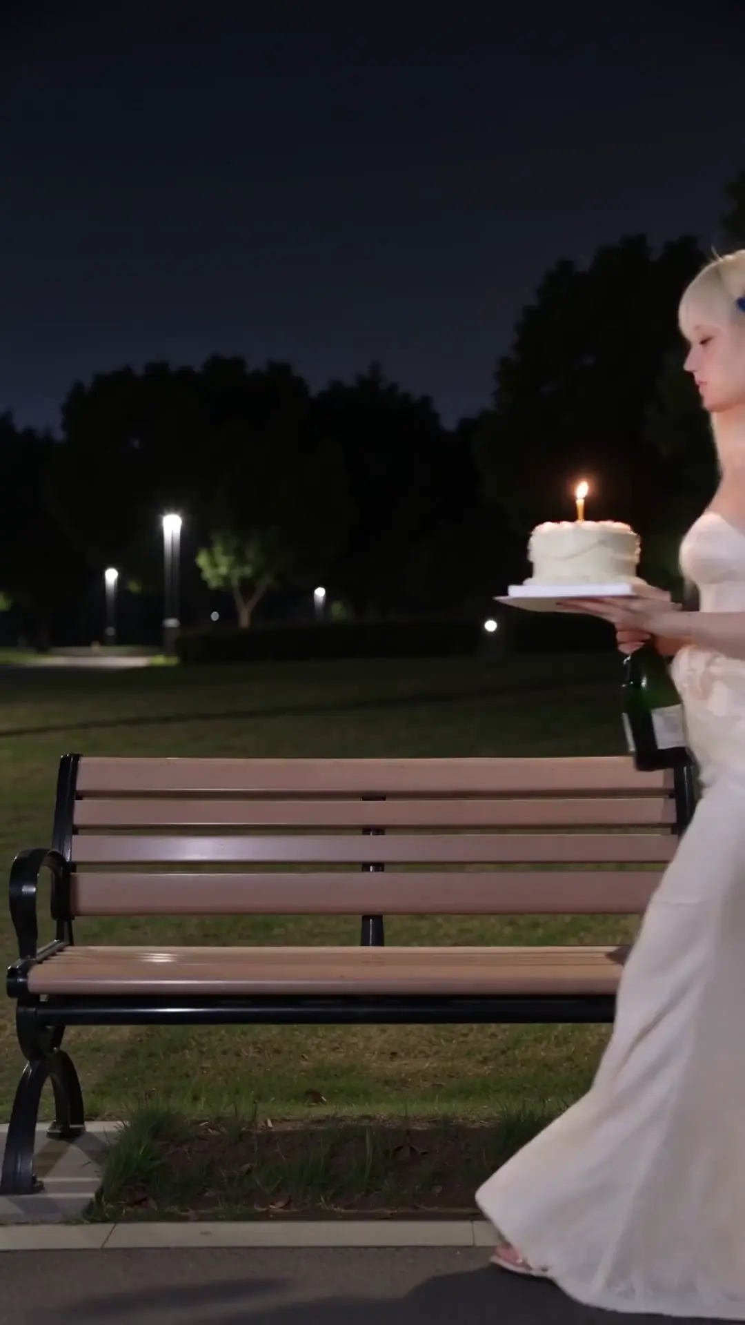 Funny birthday video — she blows out the candle with fire